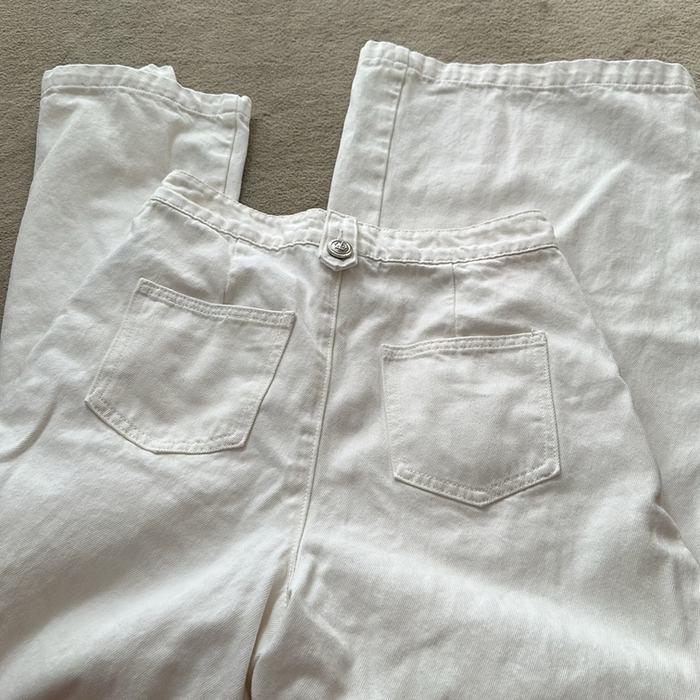 Vici state fair high rise white Button-Detail Wide-Leg Pants/jeans size medium - Picture 4 of 4